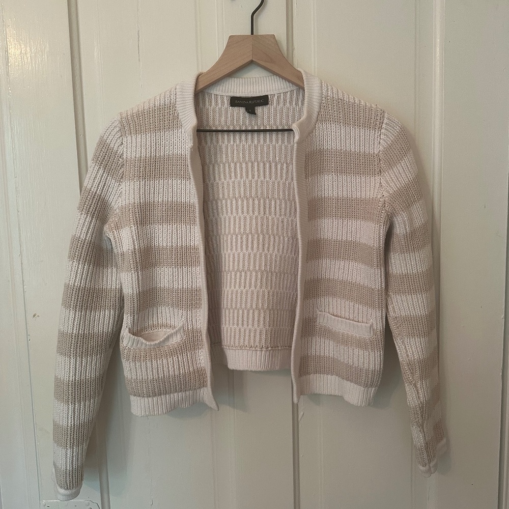 Cream & white stripped cardigan